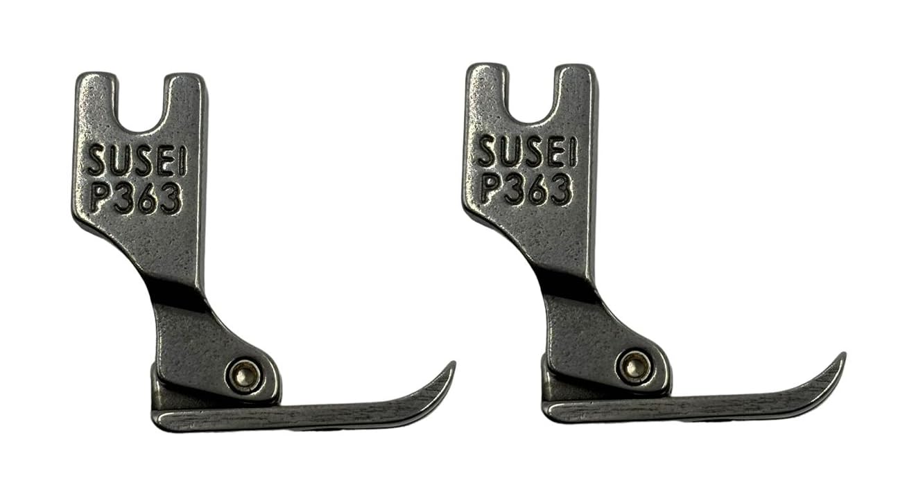 P363 Pressure Zipper Foot for Industrial Sewing Machines - SILVER , Set of 2 Pieces