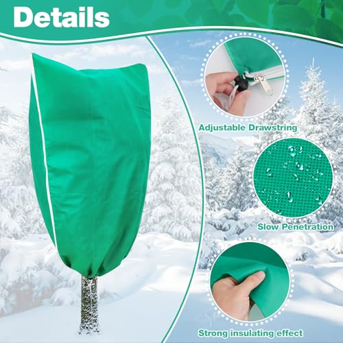 Hysagtek Winter Plant Fleece Covers 2 Pack, 80gsm Thickened Frost Protection with Drawstring - Image 4