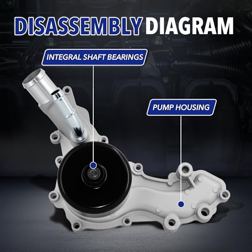 Image of Water Pump AW6169 Compatible for Jeep Grand Cherokee 2011-2015, Compatible for Chrysler 300 2011-2018, Compatible for Ram 1500 2013-2018 [3.6L V6] Engine Only