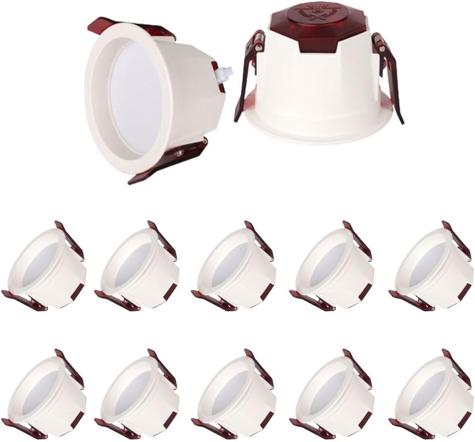 4 inch Led Recessed Lighting Downlight, 7W Baffle Trim, Selectable 3000K 3500K 4000K 6000K, Cri98, Led Ceiling Light ，No Flicker，12 Pack/4000K