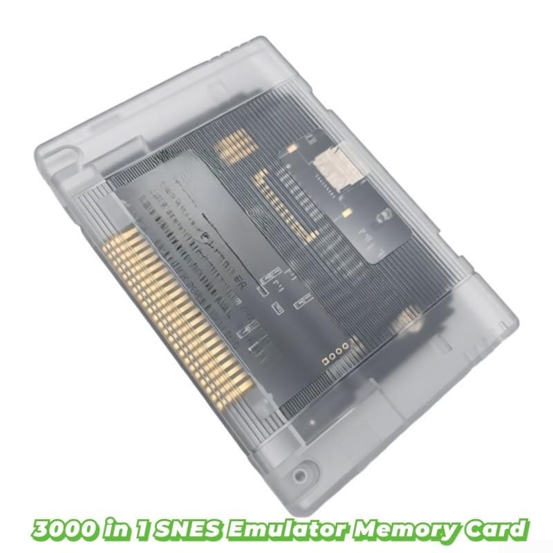 Speicherkarte für Spielekonsole, 3000-in-1-Spielkartusche für SNES SFC Retro-Gaming-Zubehör, Homebrew Multi-Game-Speichergerät, klassische Kollektion (für JPN EU, Schwarz)