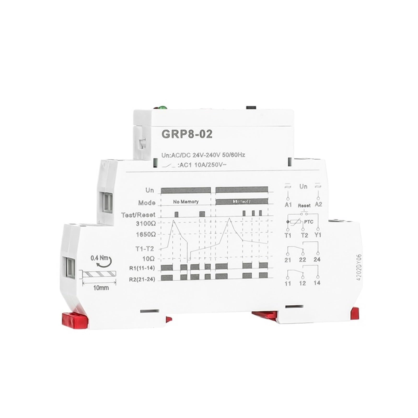 relè Relè di Protezione Motore GRP8 10A AC/DC24-240V Termostato for la Temperatura dell'avvolgimento del Motore Relè Termico(GRP8-02(2NO2NC))