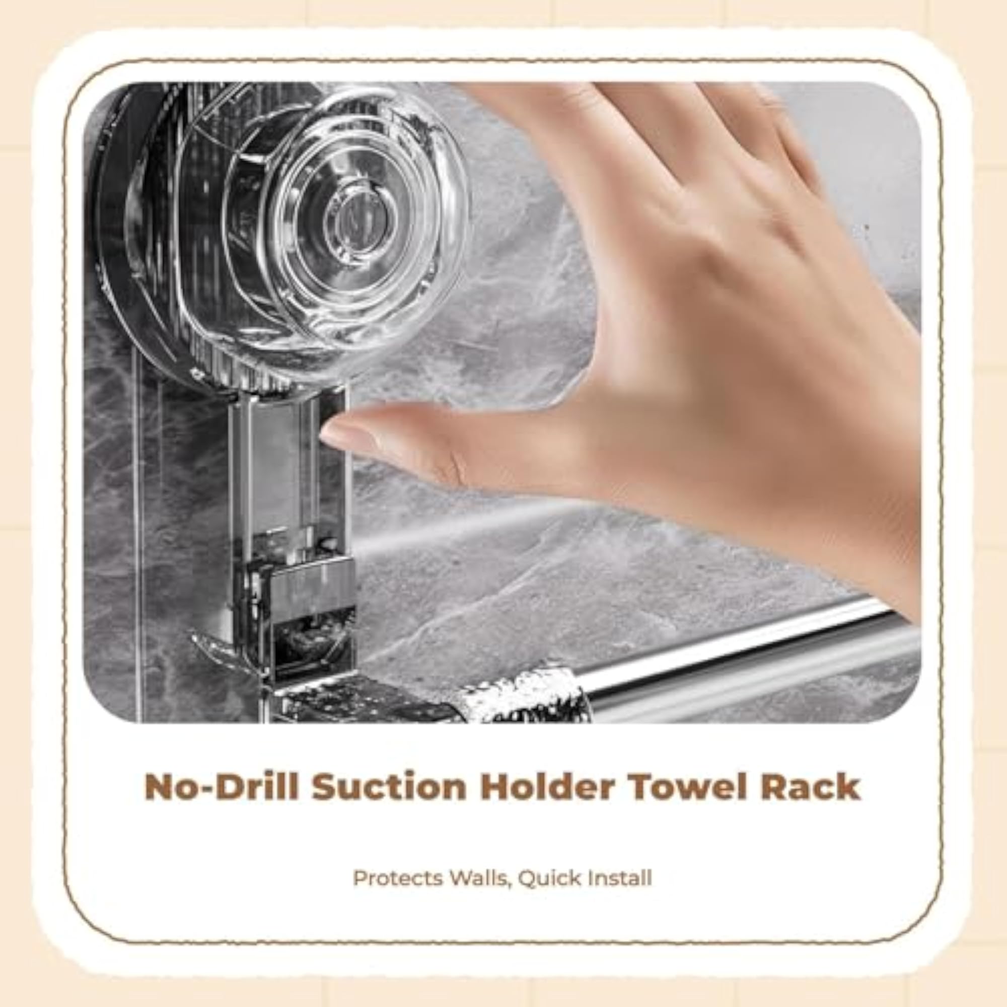 Adjustable Suction Towel Rack for Bathroom