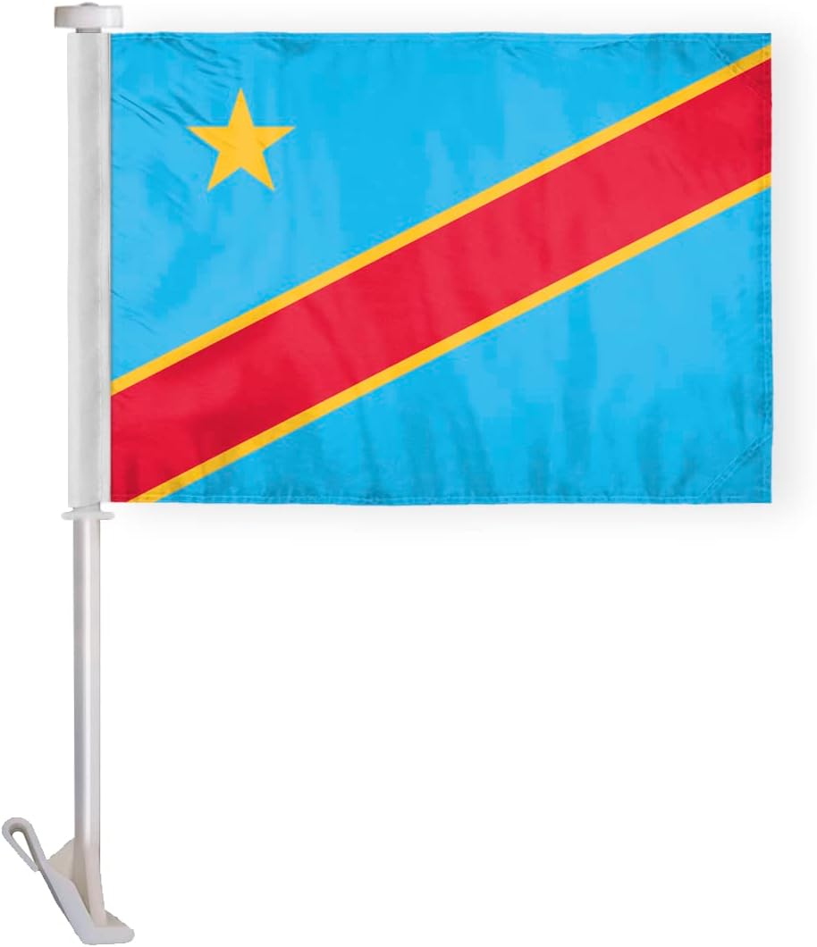 AGAS Democratic Republic of Congo Flag 2x3 ft Outdoor 200D Nylon Double Stitched Hem Never Rust Brass Grommets Canvas Header Congolese National Flag
