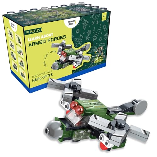 Image of STEM Armored Vehicle Building Blocks Set (91 Pcs) | DIY Twin-Rotor Helicopter Toy for Kids 7+ Years (Boys & Girls) | Educational Construction | Creativity & Action Play Toy