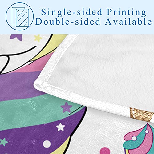 Couverture chaude licorne 150x100 cm anti-frisson pour lit et canapé