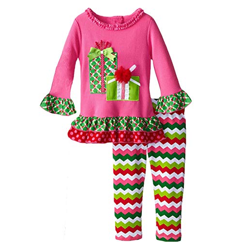Aulase Christmas Suits Infant Baby Girls Christmas Suits Cute Cotton Suits Two Pieces (130cm)