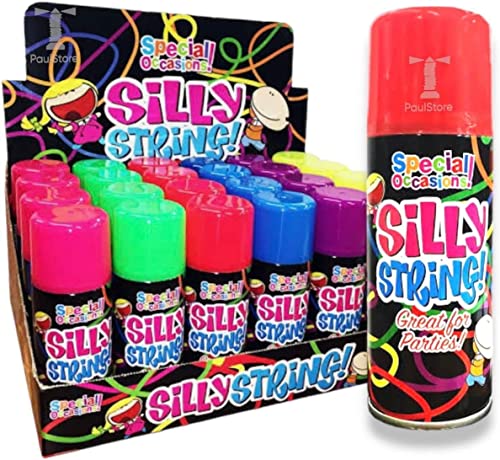 AbbeyShake Silly String Party 200ml Spray for Birthday Wedding Celebration Crazy Streamer - Pack of 6 cans