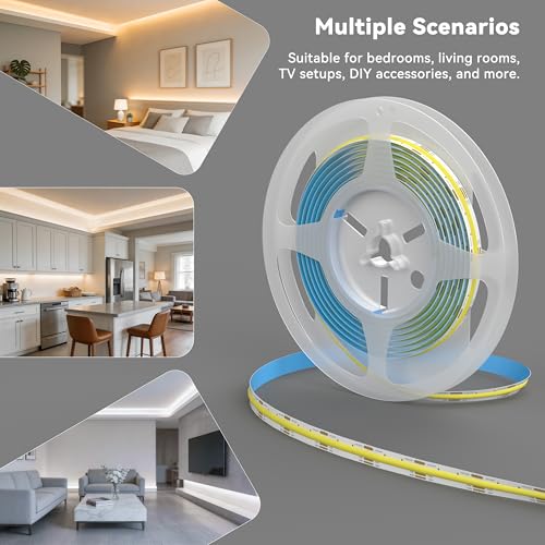 Cinta LED COB MIWISE 16.4ft 2700K-6500K Dimmable Control APP miniatura 7