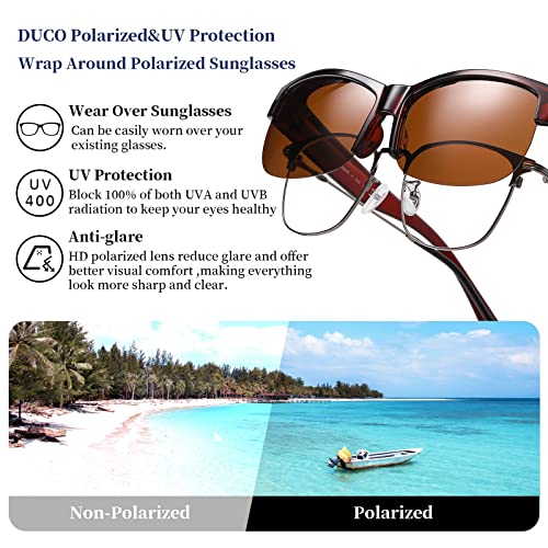 Image of DUCO Polarized Fitover Sunglasses UV400 Protection & HD for Unisex 8960