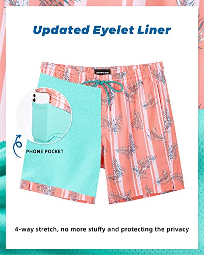 Image of SURF CUZ Mens Swim Trunks with Compression Liner Swim Shorts 7 inch Swimming Trunks Stretch 7 Inch Swim Suits Quick Dry