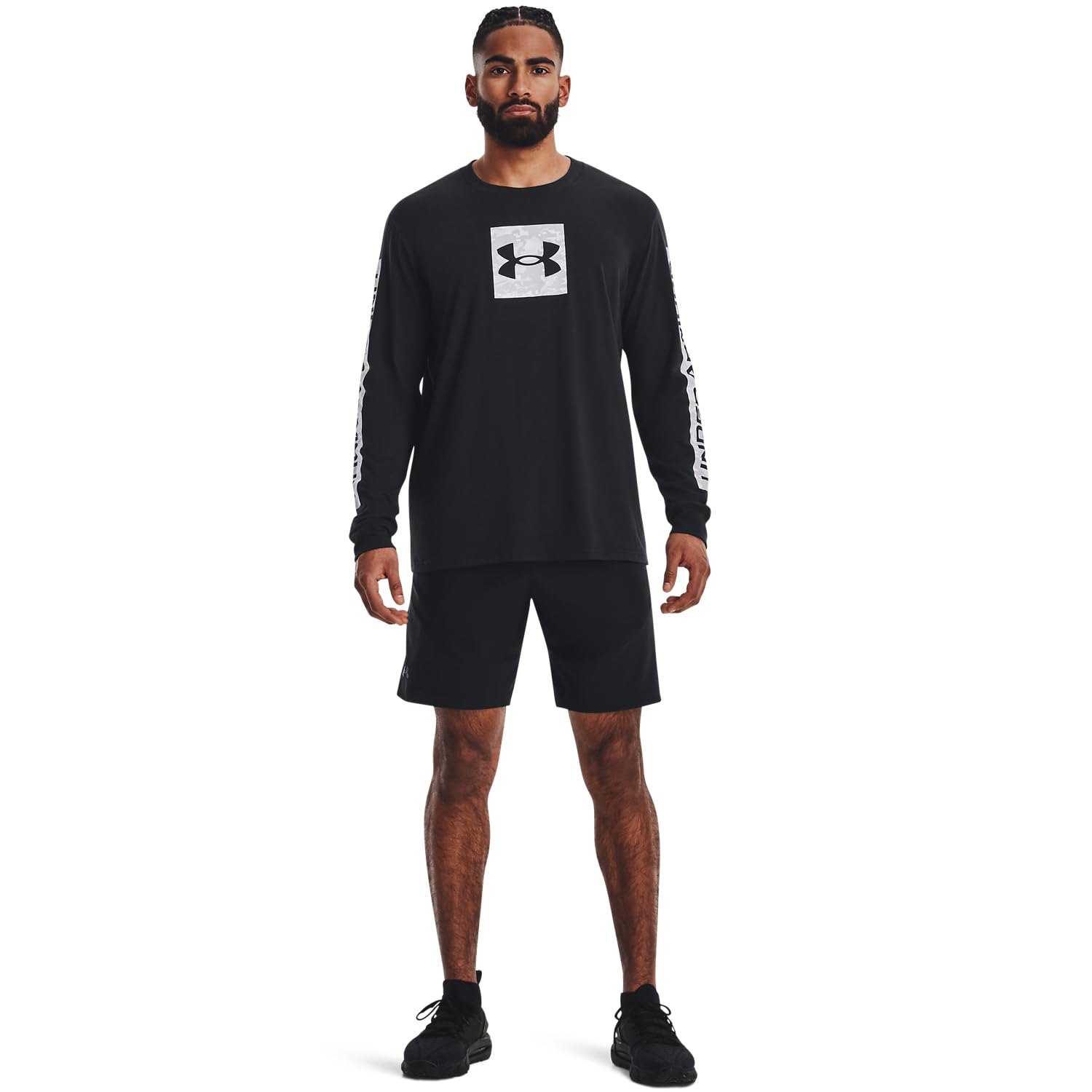 Under Armour Mens Long-Sleeve Graphi Men's Ua Camo Boxed Sportstyle Long Sleeve, Black, 1366464-002, XL