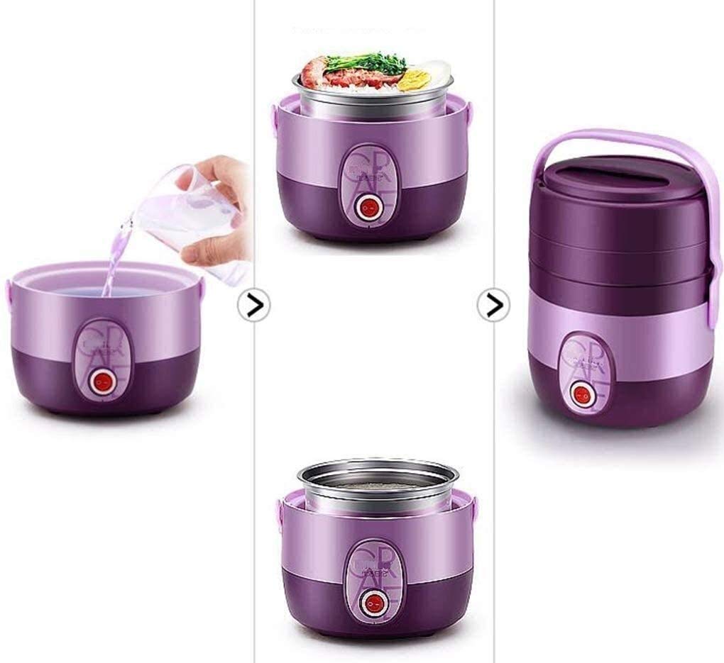 Scatola for Il Pranzo elettrica da Cucina, Mini fornello di Riso, Multi-Funzione Cottura a Vapore Scatola di Pranzo a Vapore for la Scuola di casa Scolastica Cuoco Cibo Crudo, 1.2L / 110 V/VIO