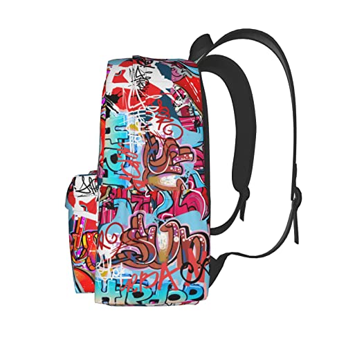 Muxxirt MUXXIRT-BAG Daily Backpack Graffiti Wall, Hip Hop Art Backpacks Travel Laptop Daypack 17 Inch Bags thumb #2