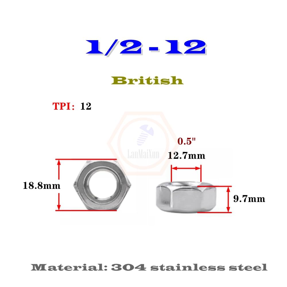 QUARKZMAN 9/16-18 Dado Esagonale Scanalato UNF, Grado 6.8 Dadi - Foto 4