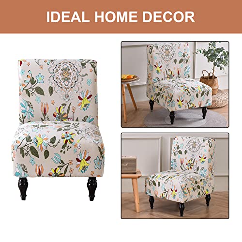 Eco-Ancheng Armless Chair Slipcover Removable Armless Accent Chairs Covers Washable Armless Slipper Chair Slipcover Printed Armless Chair Furniture Protector Covers For Living Dining Room Hotel #TOP2