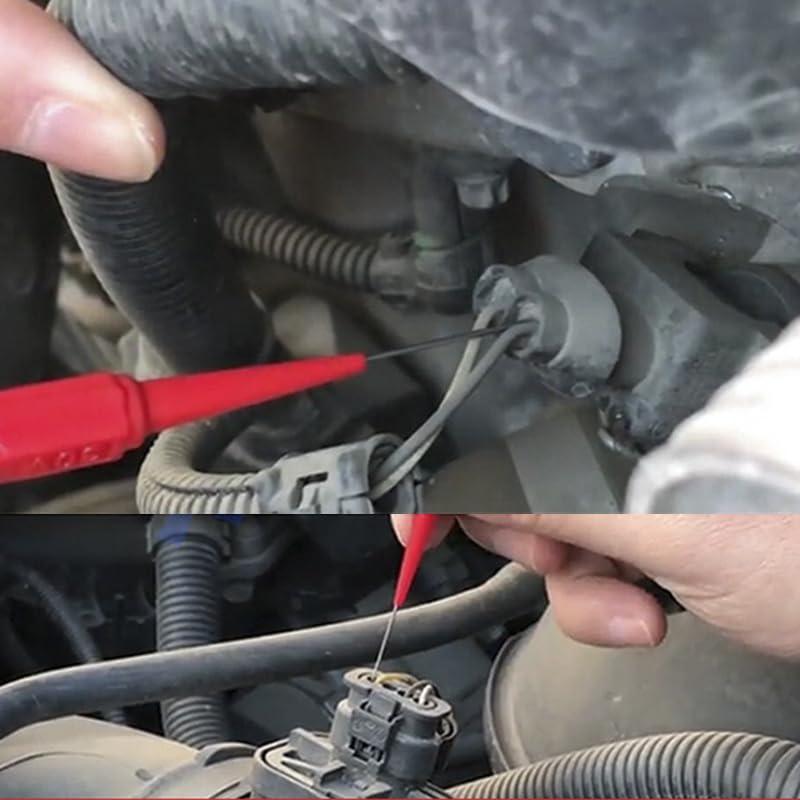 10PCS Back Probe Kit with 4mm Banana Socket (0.7mm Needle) | Non-Destructive Wire Piercing Probes Pin for Car Tester & Automotive Testing Tools Multimeter Tester (Red-Black) - Image 7