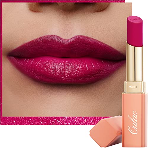 Rouge à Lèvres Semi-Mat Longue Tenue-Oulac Fini Mat Crémeux Maquillage PpourLes Llã¨Vres, Couleur Ultra-Pigmentée Rouge À Lèvres Riche Et Nourrissant, Satin Hydratant,Végan Mat Brillant à Lèvres(Y03) Cover