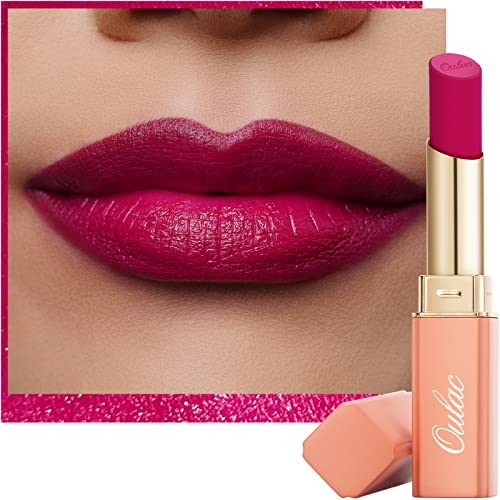 Oulac Lippenstift Samtweicher Matt, Hochpigmentierter für geschmeidige und hydratisierte Lippen, Veganer Lippenstift Langanhaltend, 3.6g