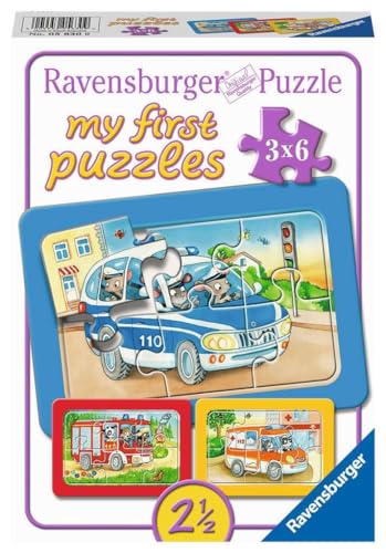 Ravensburger Kinderpuzzle - 05630 Tiere im Einsatz - 3x6 Teile Rahmenpuzzle...