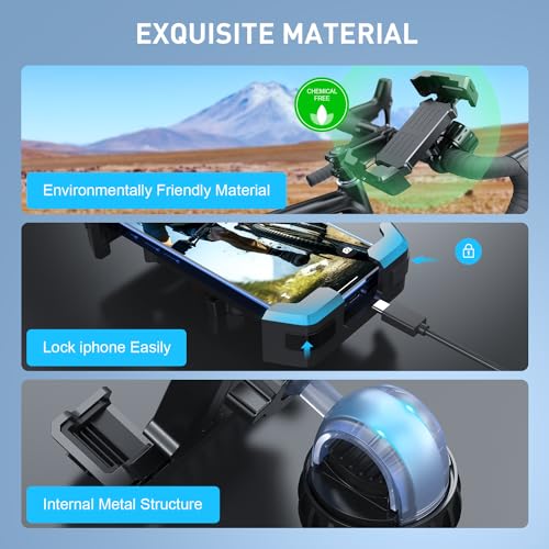 Image of Generic TEKING Bike Phone Holder, Motorcycle Phone Mount [Upgraded Lock Button & 360 Rotatable Reinforce Base] - Bicycle /Motorcycle Handlebar Clip Suitable for 4.7 inch inch - 7 inch inch Smartphones, Black