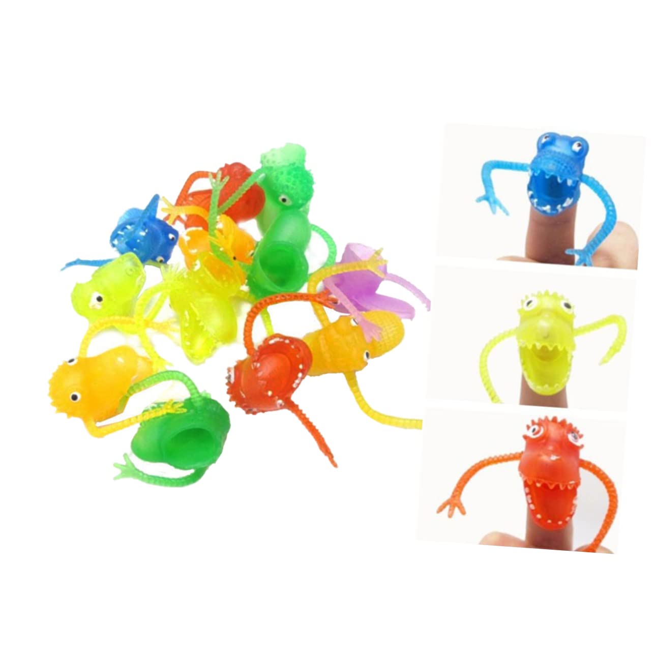 Toyvian 40pièces Marionnettes Doigts Dinosaures Amusantes pour Garçon Fille Jouets De Fête Anniversaire Motifs Aléatoires