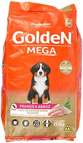 Ração Golden Cães Filhotes Raças Grandes Sabor Frango e Arroz, 15...