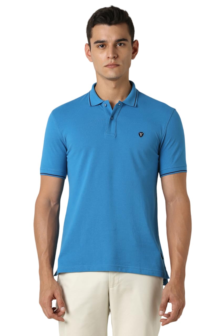 Van HeusenMen's Cotton Solid Regular Fit T-Shirt