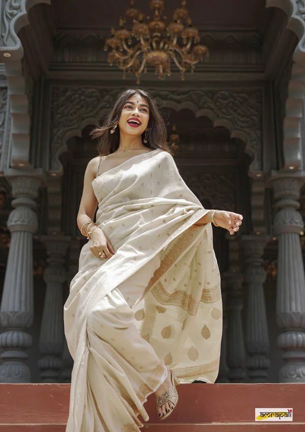 Image of Flosive inchWomen's Traditional Banarasi Kanjivaram Soft Silk Saree with Intricate Zari Weaving, Elegant Ethnic Design, Festival & with Blouse Piece inch