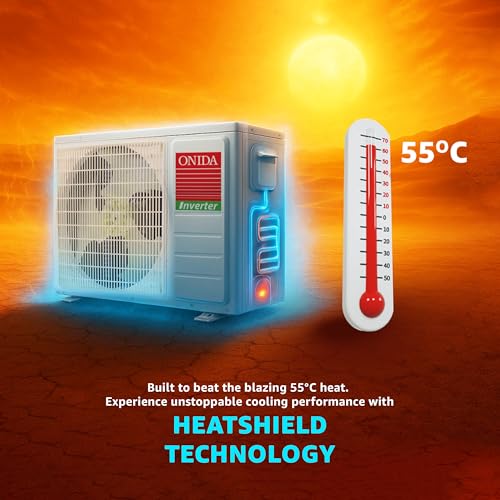 Image of ONIDA 2 Ton 3 Star, New Star Rated, Inverter Split AC (Copper, Convertible 9-in-1, Fast Cooling at 55 C, Deep Frost Clean, Turbo Flush Technology, IR243FLCV,White)