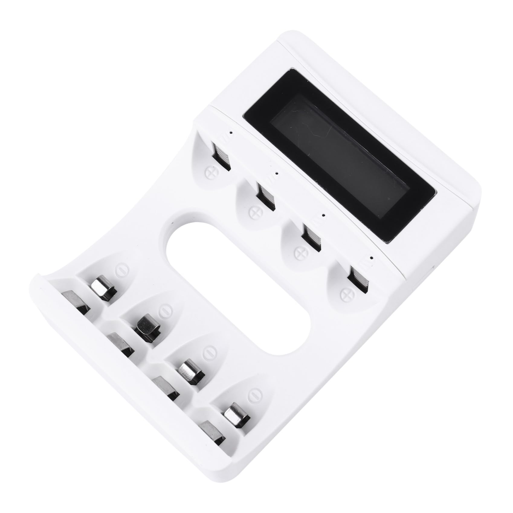 jojofuny 3pezzi Caricatore Usb Lcd Per Batterie Ricaricabili Slot Con Display Intelligente e Sicurezza Automatica Carica Batterie Contemporaneamente Interruzione Automatica Caso Di