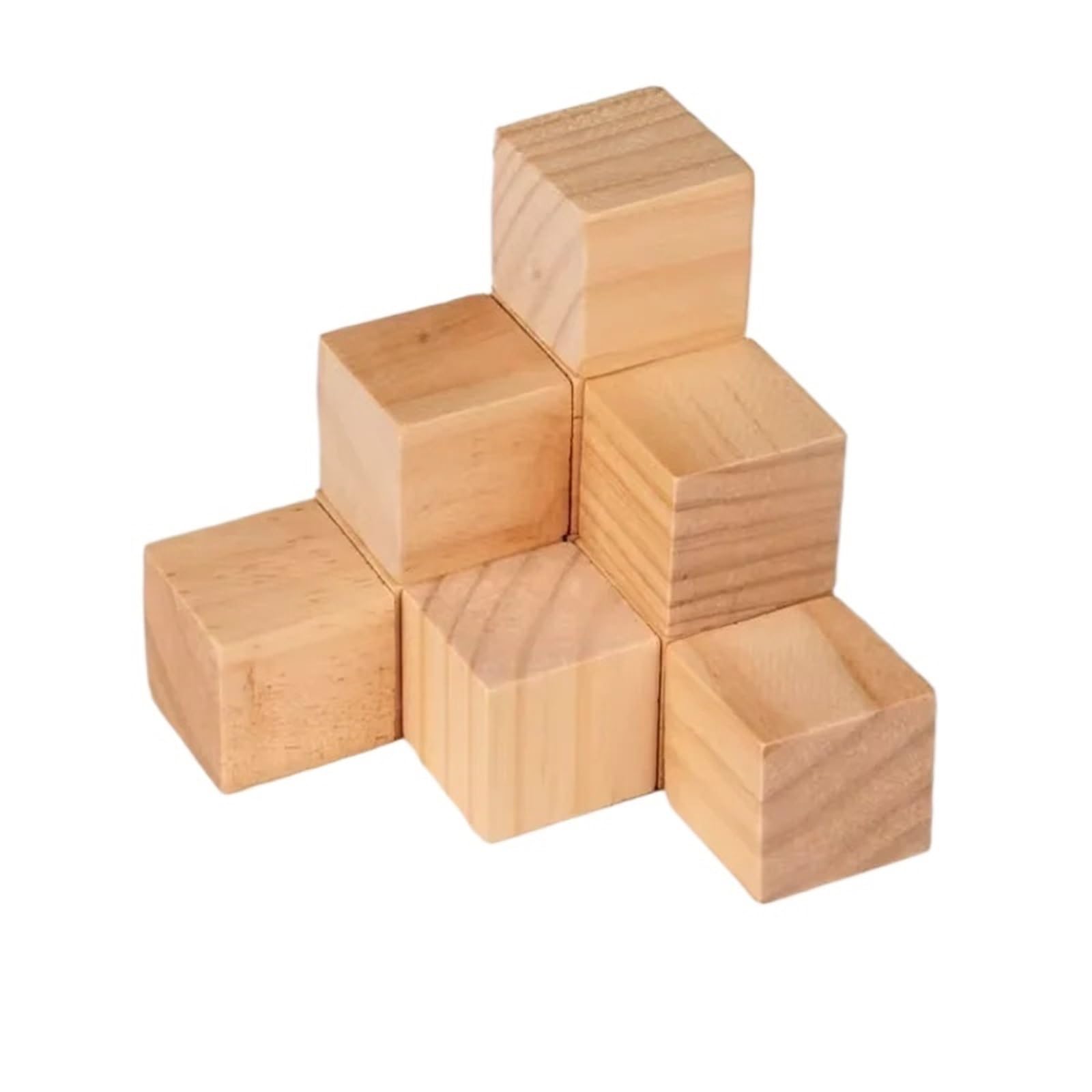 zyrqon 300pcs 2cm Cube Pine Small Square Solid Cube DIY Building Block Model Material Small Square Wood Block Accessories