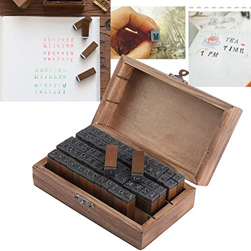 Sellos De Goma De Alfabeto De De Madera,70PCS Con Caja De Almacenamiento,Utilizado...
