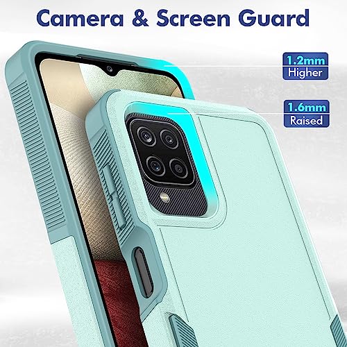 Coque Samsung A12 Jeylly antichoc turquoise à double couche rigide