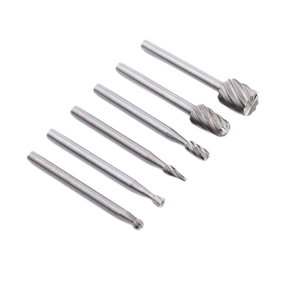 6PCS Practical Multi Drill Bits Wood Shank Set Rotary Burrs Milling Cutter File Abrasive Carving Tools for Dremel Accessories
