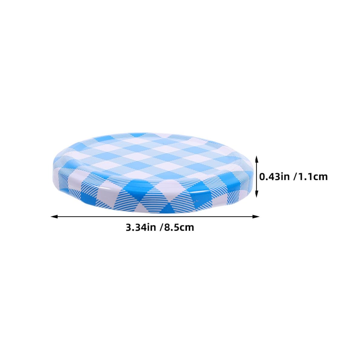 jojofuny Lot de 50 Couvercles en Fer-blanc à Vis 63 Mm Bleu à Carreaux, Couvercles Hermétiques Réutilisables pour Bocaux de Conserve et Pots à Confiture, Protection Alimentaire Domestique