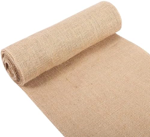 MDS - 50 Inch X 50 Feet Long 100% Natural Burlap Wedding Aisle Runner, Indoor Outdoor Jute Hessian Burlap Aisle Runner Carpet Walkway for Wedding Ceremony Prom Parties Event Décor Rustic Farmhouse