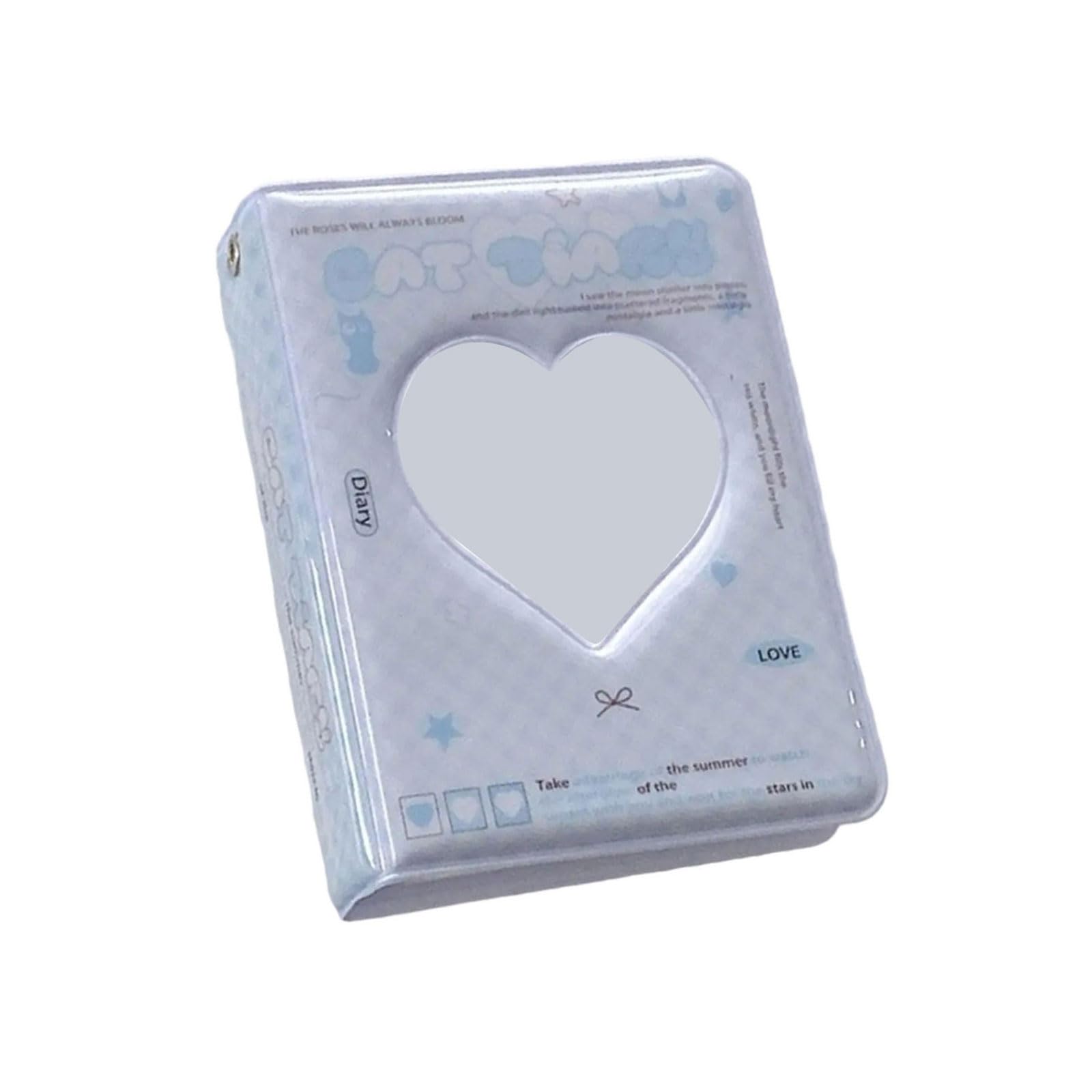 GTYLF 3Inch Small Card Album with Heart Hollowed and 40 Pocket Photocard Holders Binder for Korean Idol Fan and Memory Records Small Photo Album