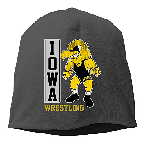 University of Iowa UI Iowa Hawkeyes Wrestling Beanies Cap Black