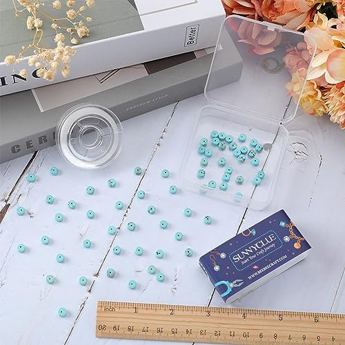 SUNNYCLUE 1 Box 152pcs Disc Stone Beads Gemstone Beads 6mm Howlite Bulk Flat Round Stones Love Lucky Spirit Healing Energy Gemstone Loose Spacer for Jewellery Making DIY Craft Women Adult - Image 3