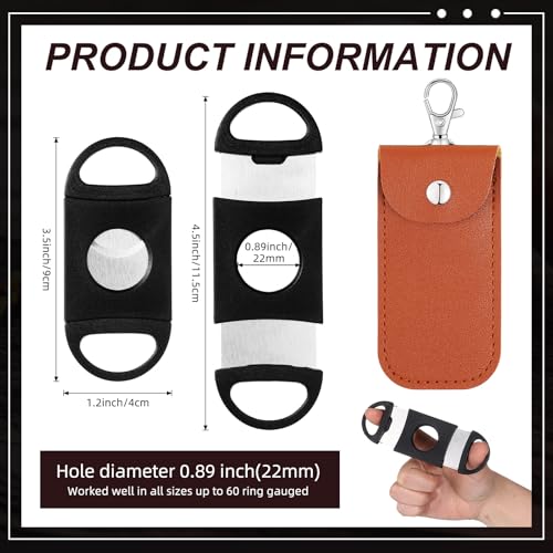 Image of Lasnten 10 Set Cutter with Leather Case Ring Fit Almost Sizes Clippers Keychain Accessories Father's Day Gifts for Men