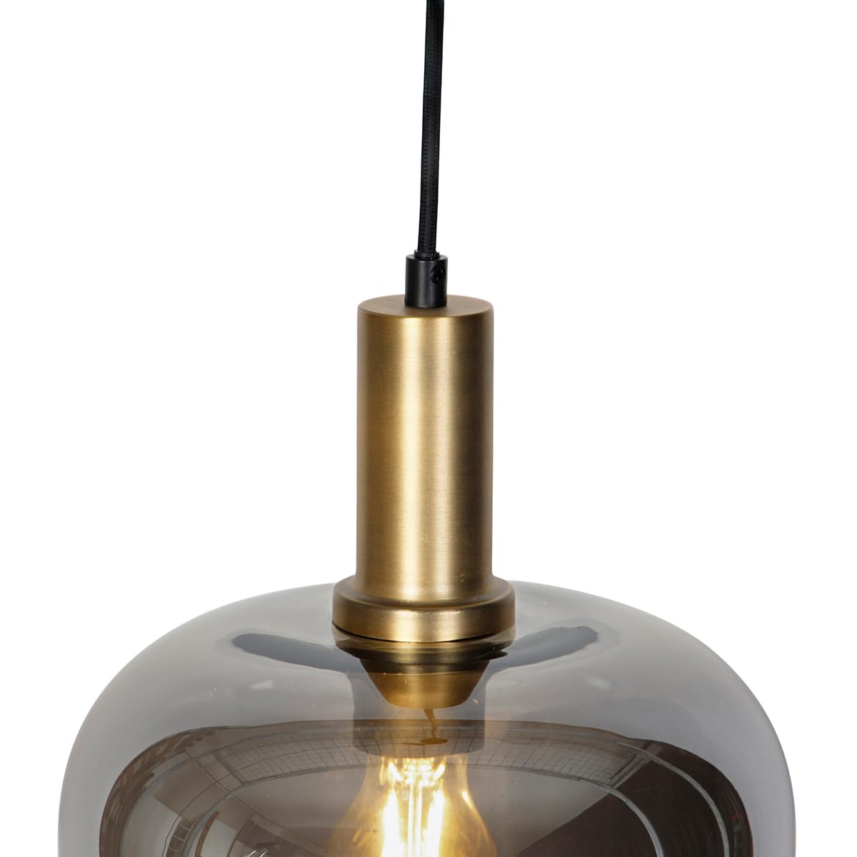 Qazqa zuzanna - Suspension - 1 lumière - Ø 25 cm - Noir et Or - Design - éclairage intérieur - Salon I Chambre I Cuisine I Salle à manger
