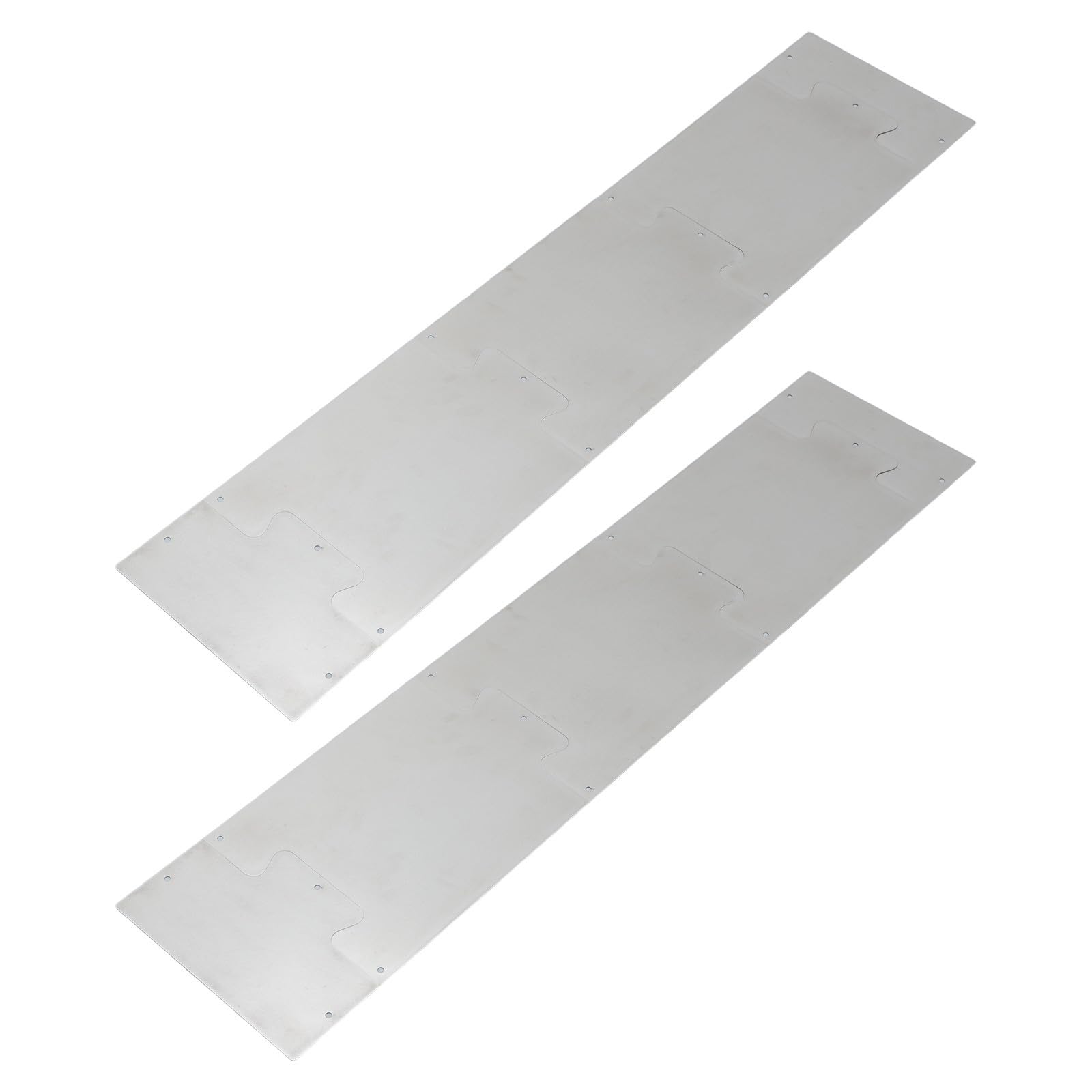 2 Sätze Edelstahl Trittplatte für Haustür und Garagentor mit Verzahntem Design Wetterbeständig und Kratzfest für Innen und Außentüren 8x36 Zoll