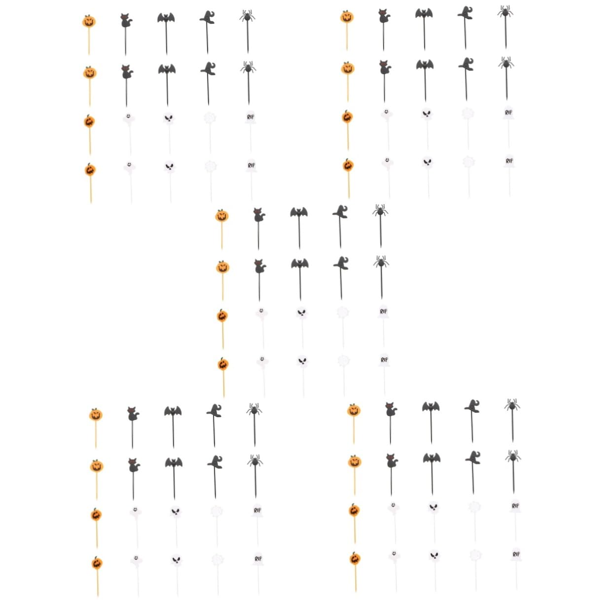 Ciieeo 150 Stk Halloween-plugin Partykucheneinsätze Kuchendekorationen Kuchen Picks Halloween-party-kucheneinsätze Halloween-party-kuchen-picks Dessert-sticks Kuchen Requisiten Plastik