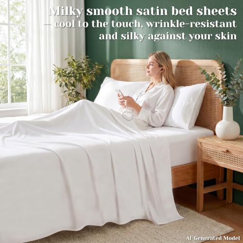 Popfavor Deep Pocket Twin XL Sheet Set, Cooling Bedding with Side Pockets - image 5