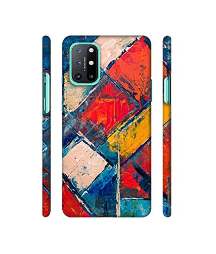 Image of Amazon Brand - Solimo Designer Dark Multicolor Blocks 3D Printed Hard Back Case Mobile Cover for OnePlus 8T