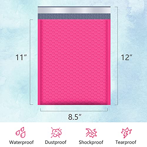 Ucgou Bubble Mailers 8.5X12 Inch Hot Pink 25 Pack Poly Padded Envelopes #2 Medium Mailing Opaque Packaging Postal Self Seal Waterproof Boutique Shipping Bags For Clothes Makeup Supplies #TOP1
