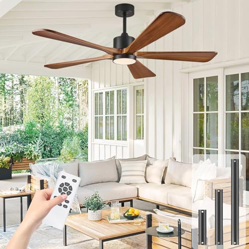 BOOSANT 52 Inch Ceiling Fan with Lights and DC Motor by Remote Control,5 Reversible Solid Wood Blades,6-Speed Noiseless DC Motor, Modern Ceiling Fan for Indoor Bedroom Living Room Outdoor Patios by BOOSANT - Image 8
