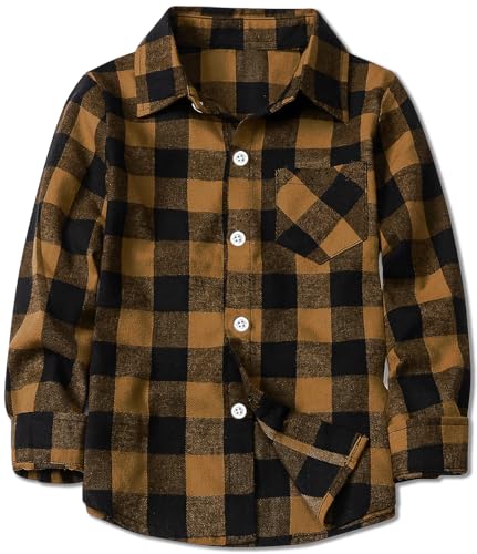 Image of Betusline Boy and Men Button Down Plaid Shirt | Soft,Breathable and Comfortable Fabric