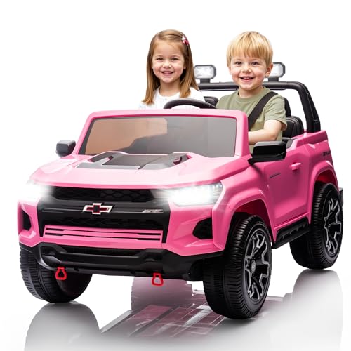 24V Ride On Car for Toddlers and Kids, Licensed Chevrolet Colorado ZR2 2-Seater Electric Truck with...